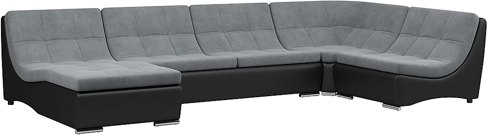 Угловой диван без подушек Монреаль-2 Плюш Графит