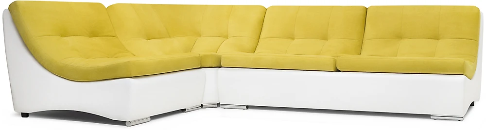 Угловой диван без подушек Монреаль-2 Плюш Yellow