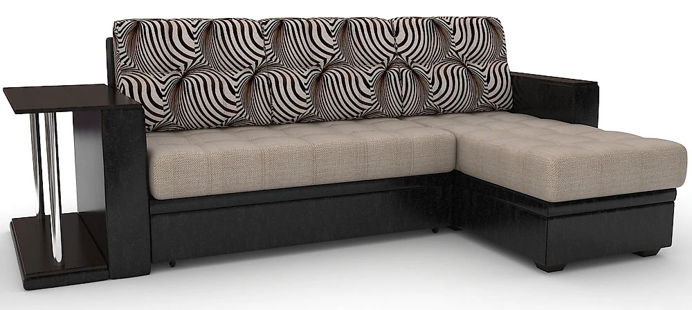 Угловой диван для дачи Атланта-Эконом Изи Браун со столиком