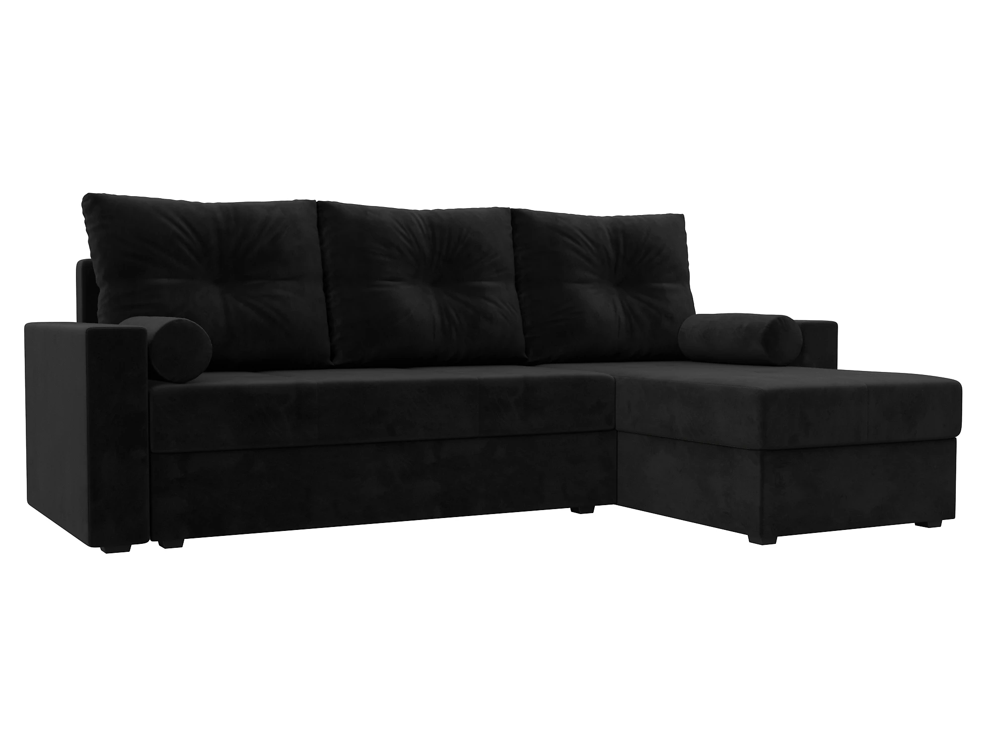 Чёрный диван Верона Лайт Плюш Дизайн 8