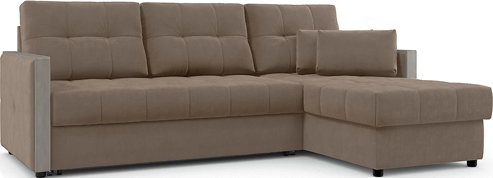 Угловой диван с подушками Мадрид Плюш Браун