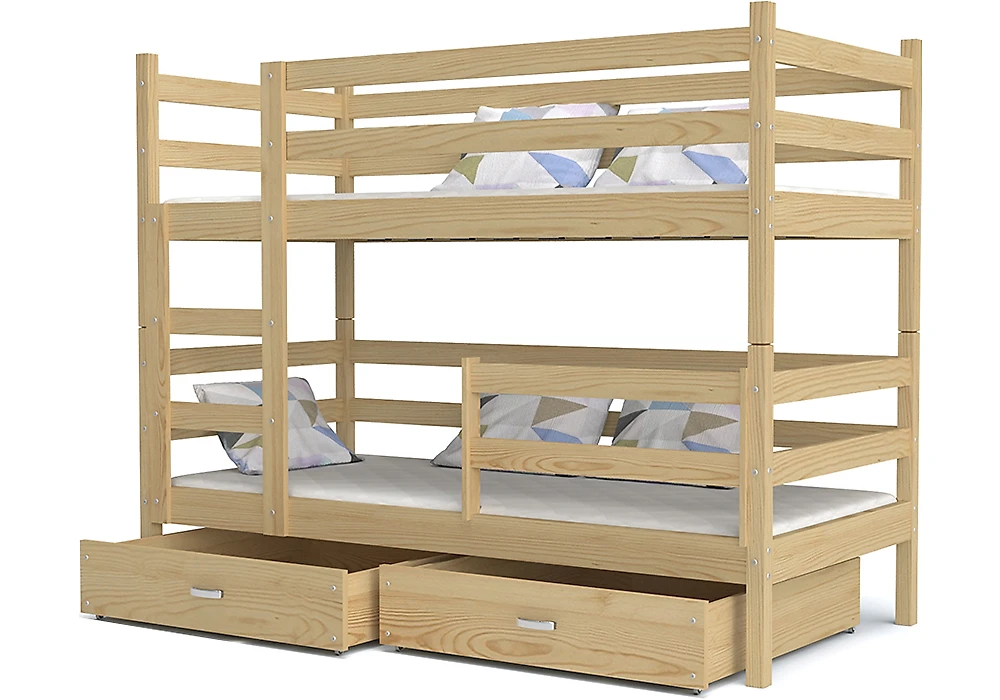 Кровать из массива дерева Домик-2 двухъярусная