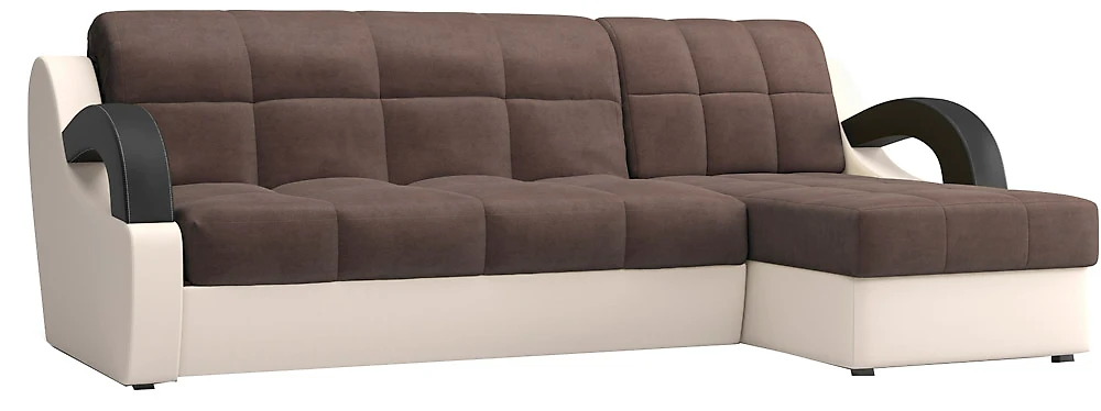 Угловой диван из велюра Мадрид Плюш Браун