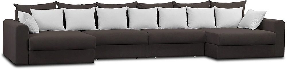 Угловой диван с подушками Модена-8 Плюш Шоколад-2