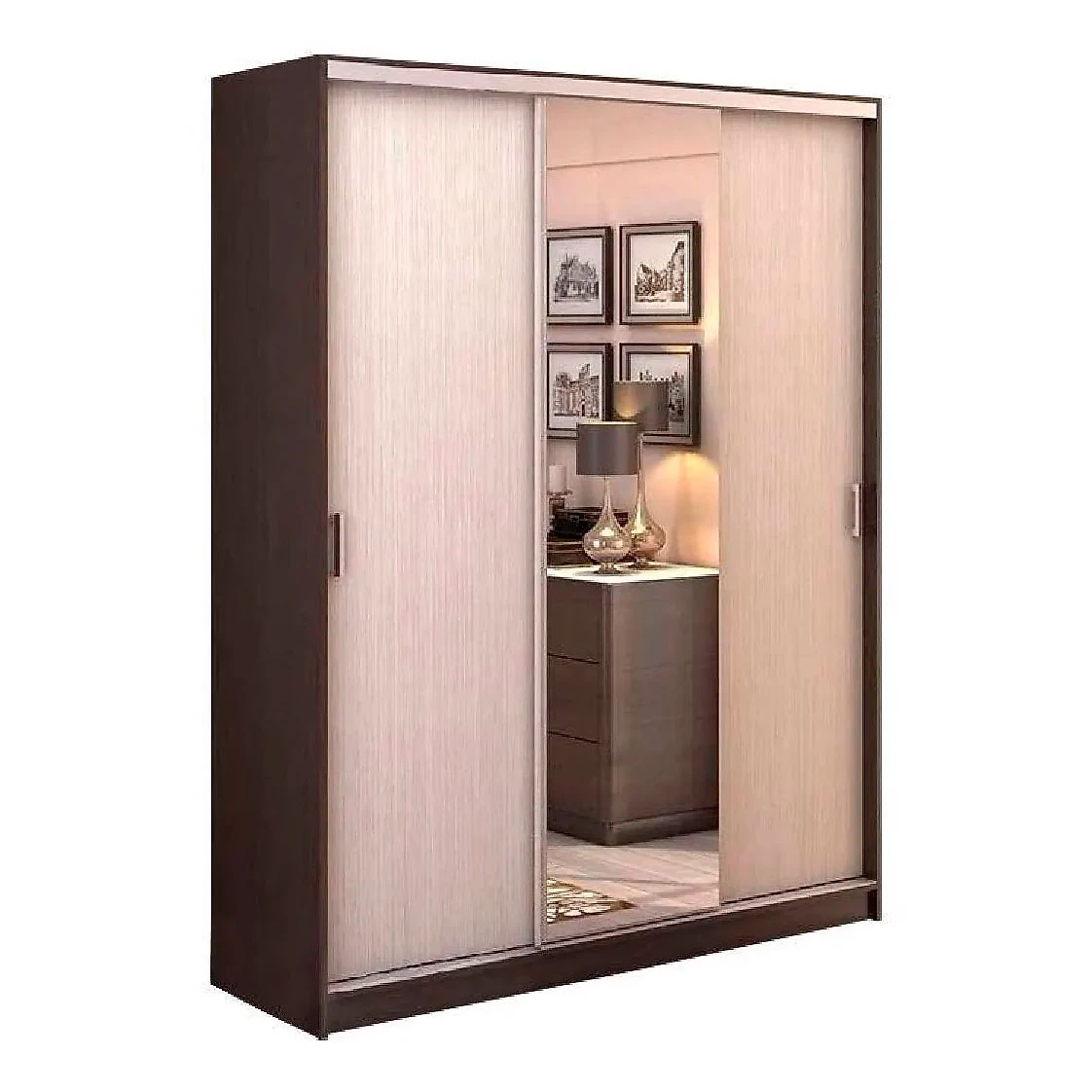 Шкаф коричневого цвета Альянс-1,5 м Венге/Белфорт