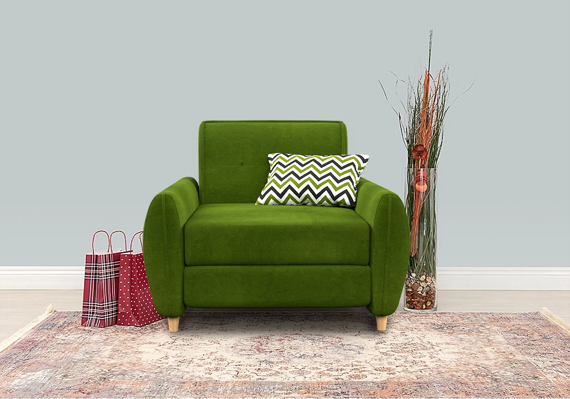 Зелёное кресло Анита Плюш Дизайн 6