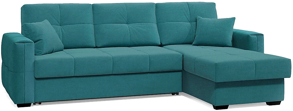 Угловой диван с подушками Клэр Плюш Азур