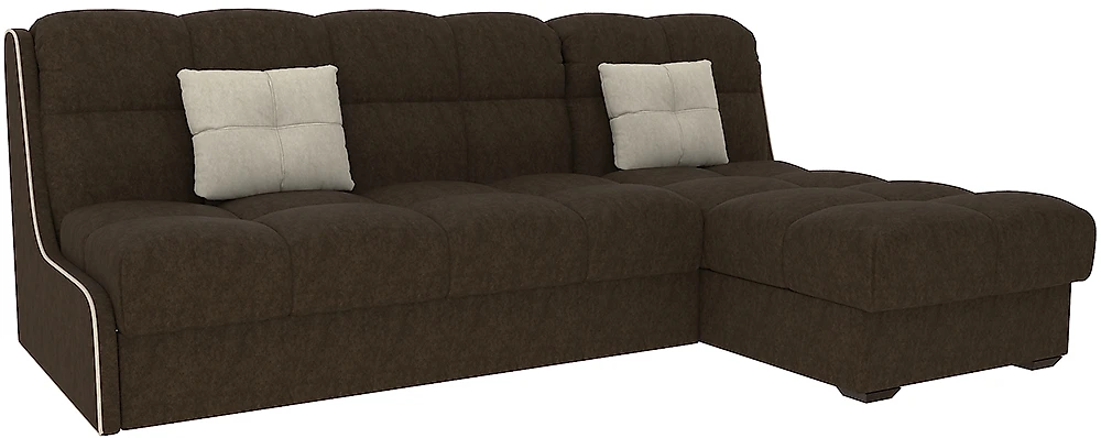 Угловой диван без подлокотников Тахко-БП Плюш Шоколад