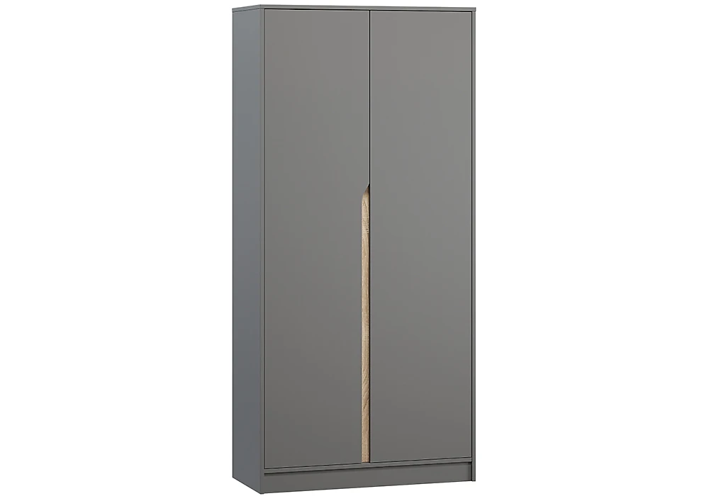 Шкаф серого цвета  Монс 2-створчатый Дизайн-3