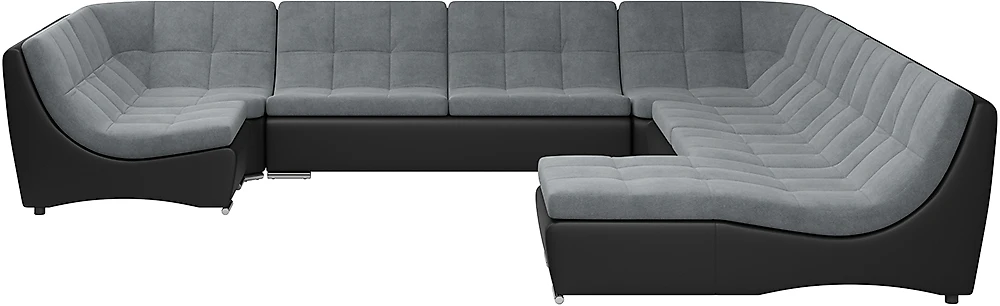 Модульный диван с оттоманкой  Монреаль-10 Плюш Графит