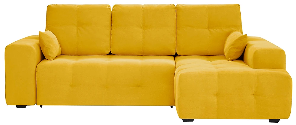 Угловой диван с подушками Питсбург Плюш Мастард