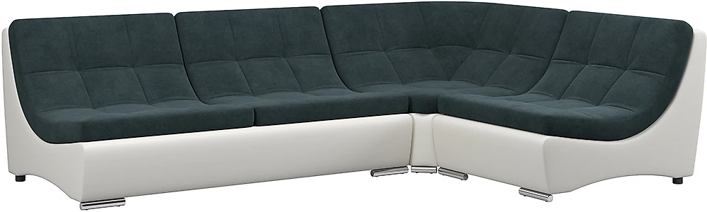Угловой диван без подушек Монреаль-4 Индиго