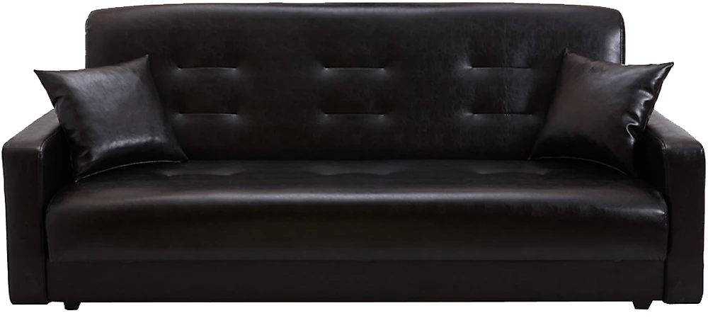 Маленький кожаный диван Престиж Черный-140