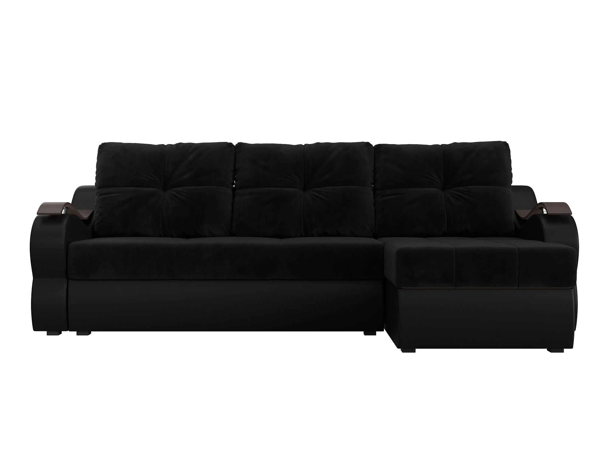 Чёрный диван Меркурий Плюш Дизайн 7