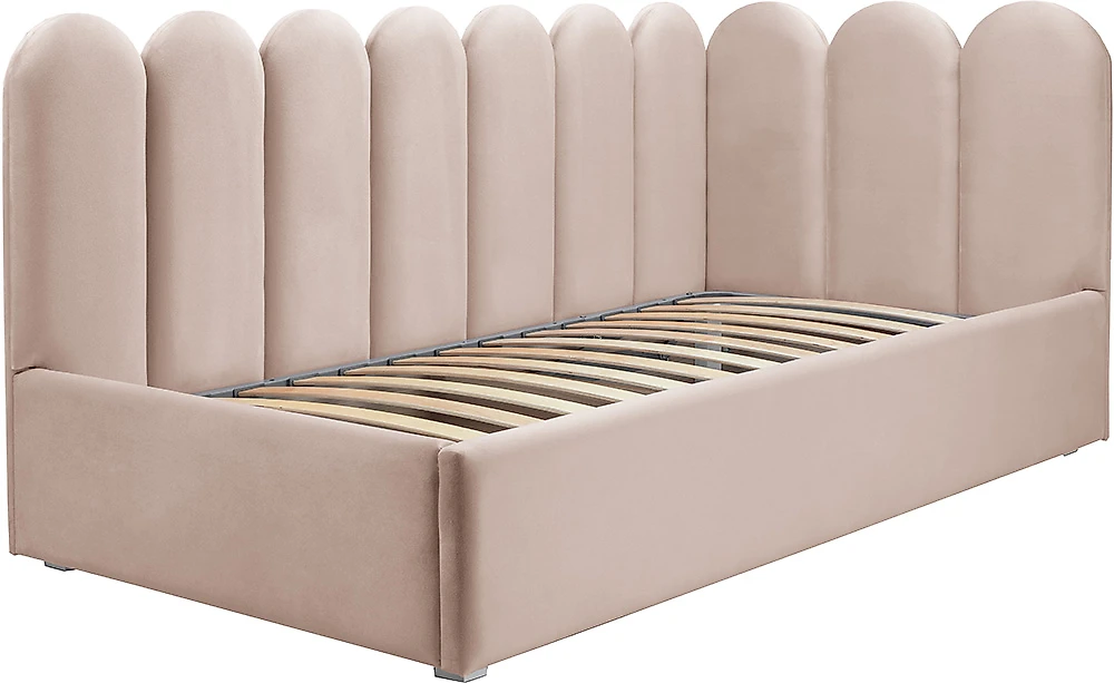 Односпальная кровать с мягким изголовьем Мия Дизайн-1