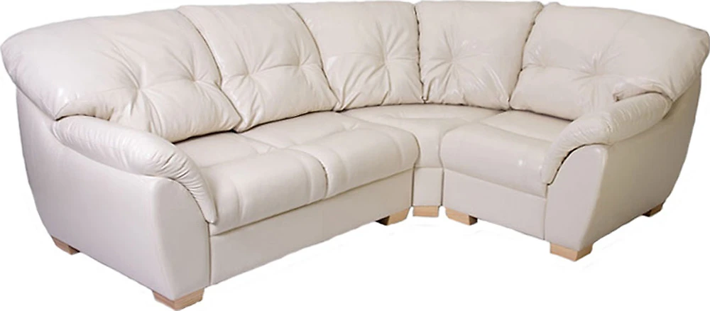 Белый кожаный диван Честер-2 (Орион-2) Милк