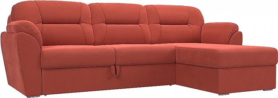 Угловой диван с подлокотниками Бостон Вельвет Корал