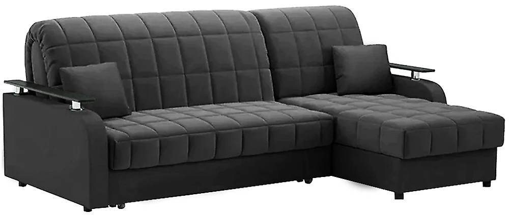 Угловой диван с подушками Карина Плюш Графит