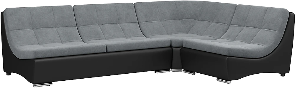 Угловой диван без подушек Монреаль-4 Плюш Графит