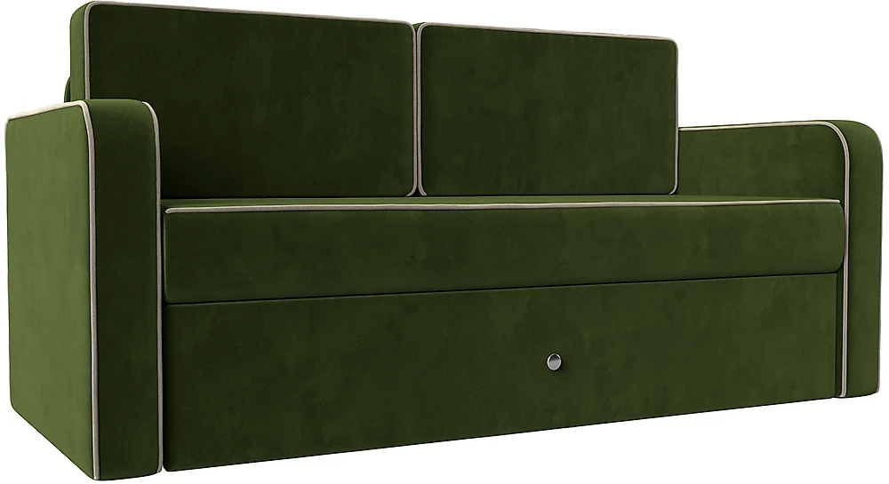 Выкатной диван 150 см Смарт Вельвет Зеленый-Бежевый