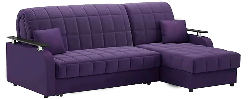 Угловой диван из велюра Карина Плюш Фиолет