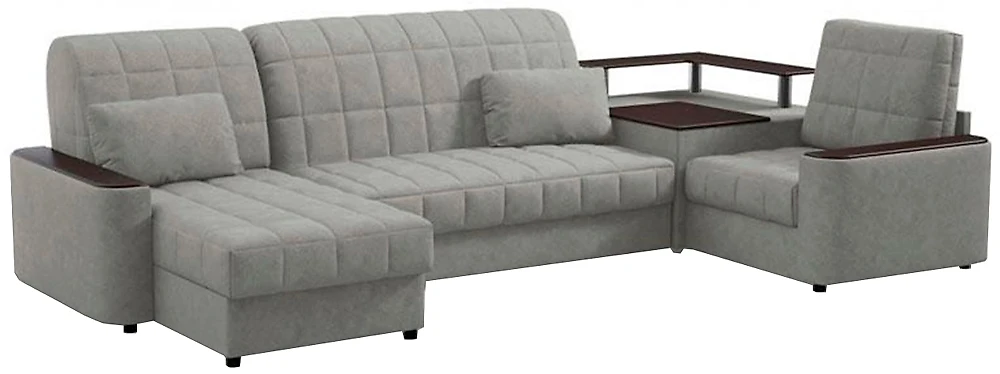 Угловой диван из велюра Даллас П-образный Грей