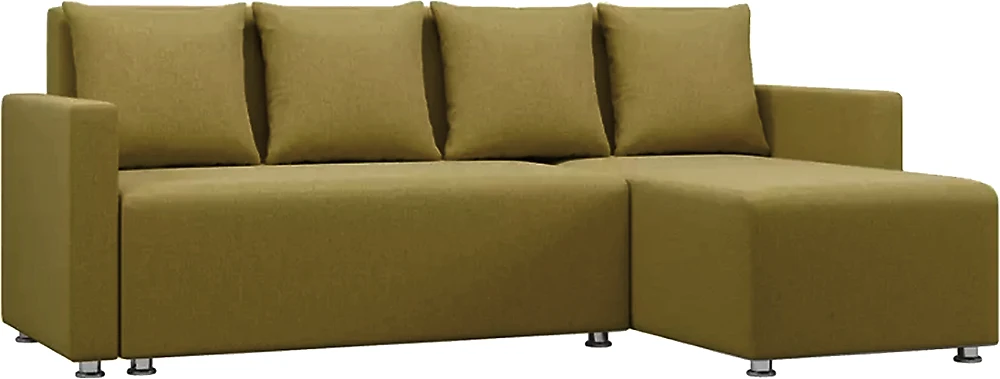 Угловой диван салатовый Каир с подлокотниками Дизайн 3