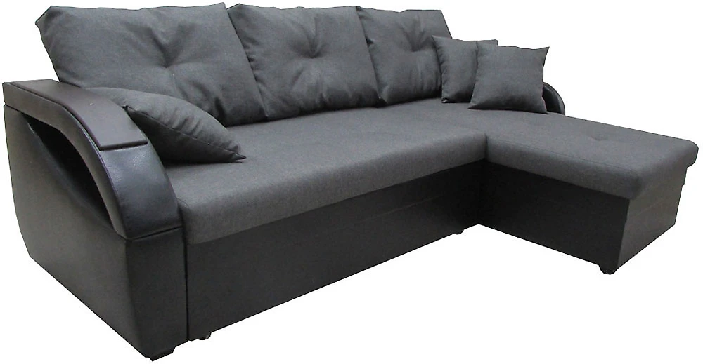 Угловой диван из комбинированного материала Мартин