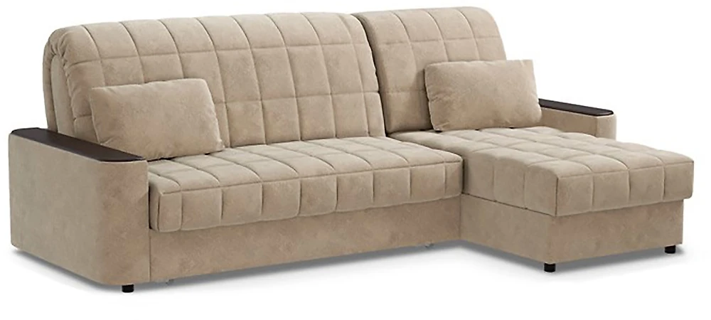 Угловой диван из велюра Даллас Плюш Сахара