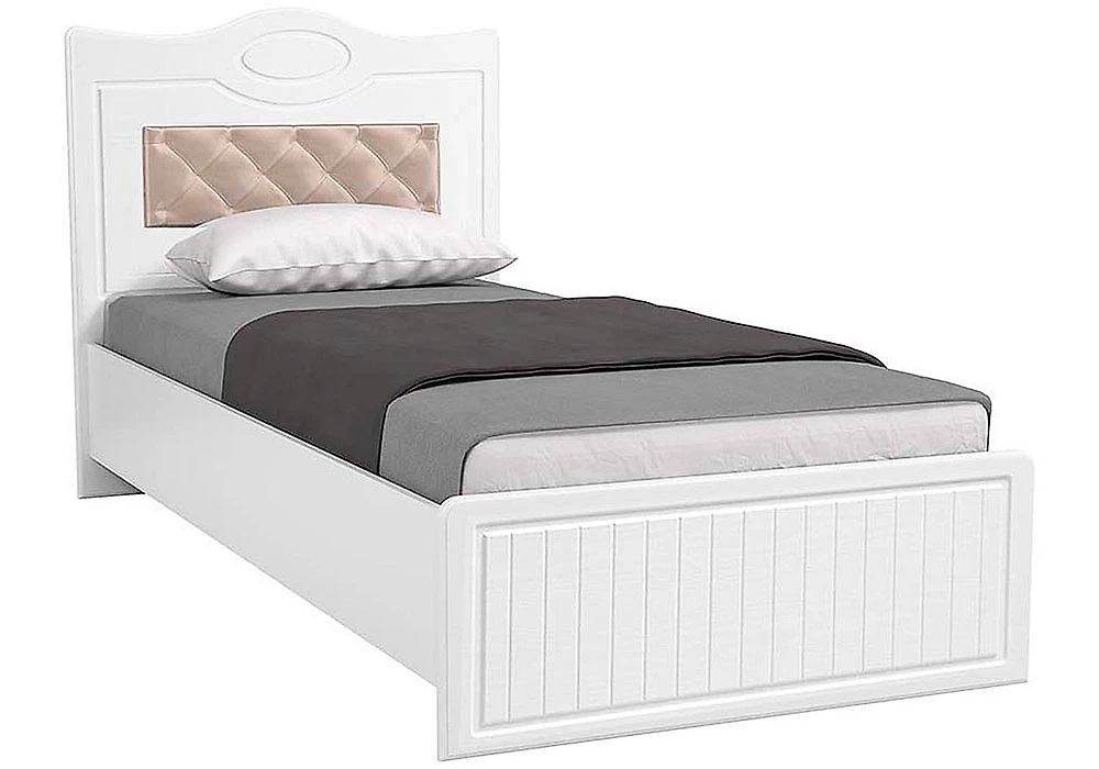 Односпальная кровать с мягким изголовьем Монако МН-10 с мягкой спинкой