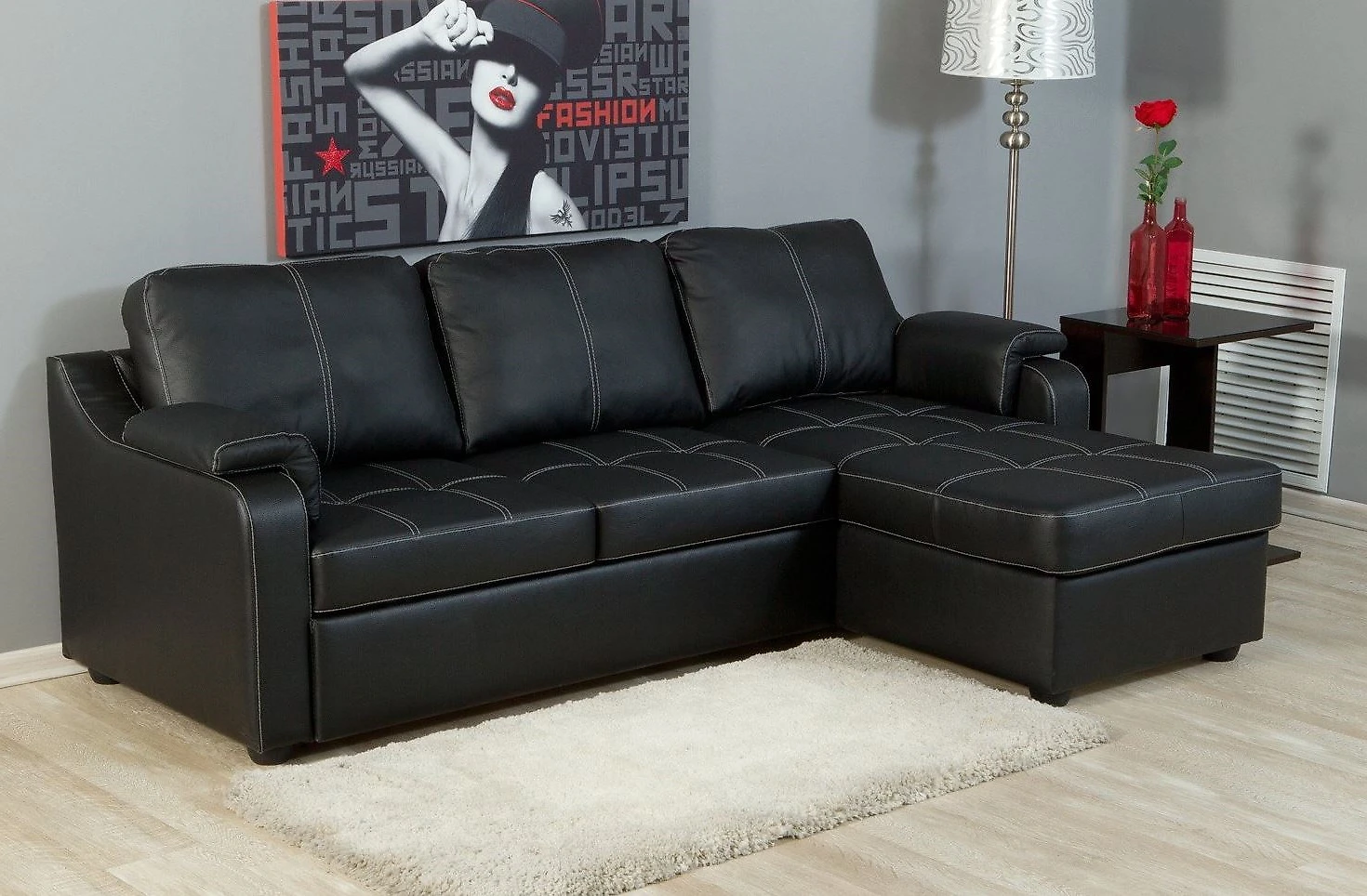 Угловой диван с подушками Берета Дизайн 1 кожаный