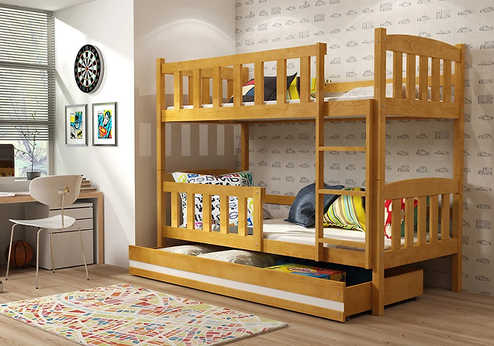 Маленькая детская кровать Дуэт деревянная