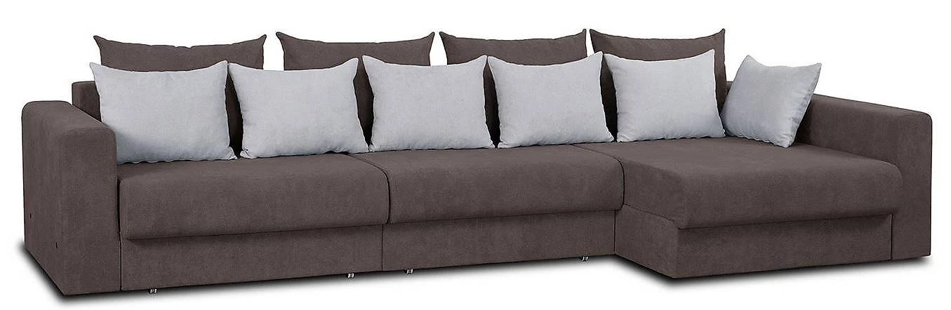 Модульный диван с оттоманкой  Модена-5 Плюш Шоколад-2
