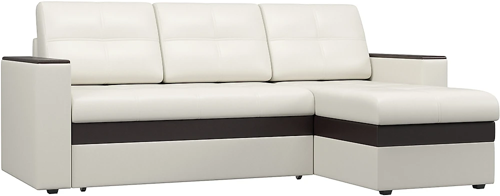 Белый кожаный диван Атланта Дизайн 3