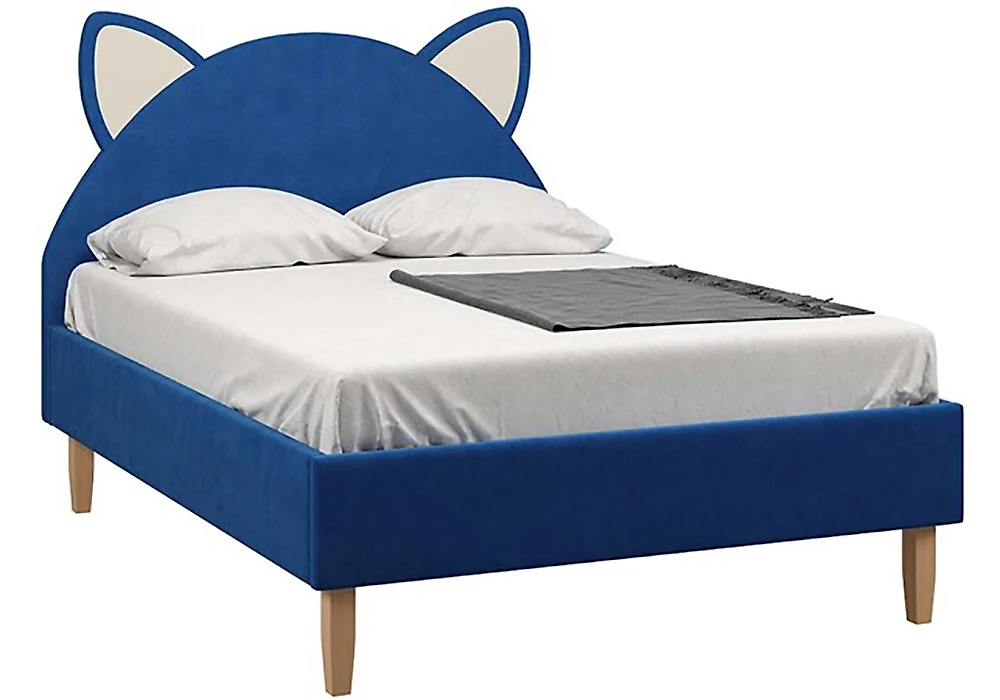 Односпальная кровать из экокожи Китти Блю