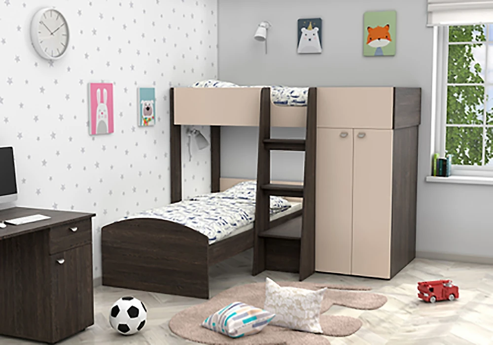 кровать в стиле минимализм Golden Kids-4 Венге