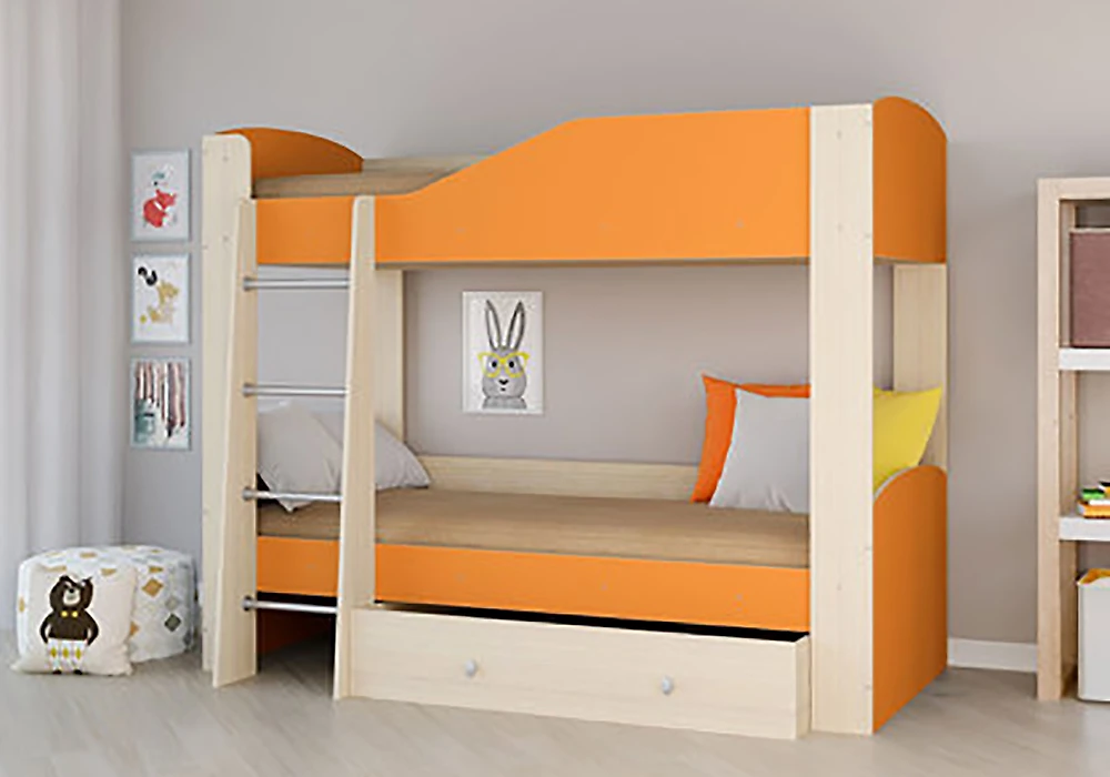 кровать в детскую Астра-2 Оранжевый