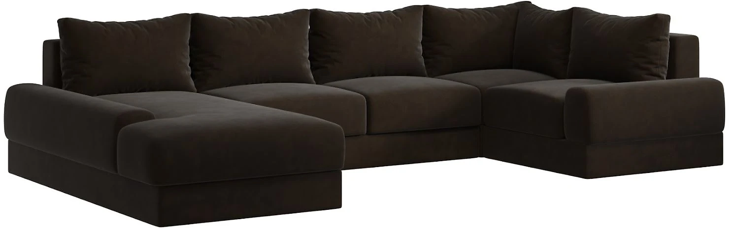 Угловой диван из велюра Ариети-П Дизайн 3