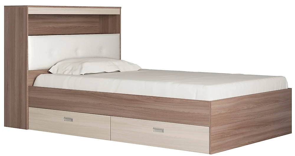 Двуспальная кровать эконом Виктория-3-120 Дизайн-3