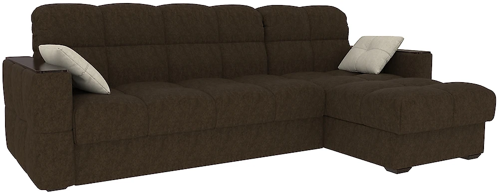 Угловой диван со съемным чехлом Тахко-СП Плюш Шоколад
