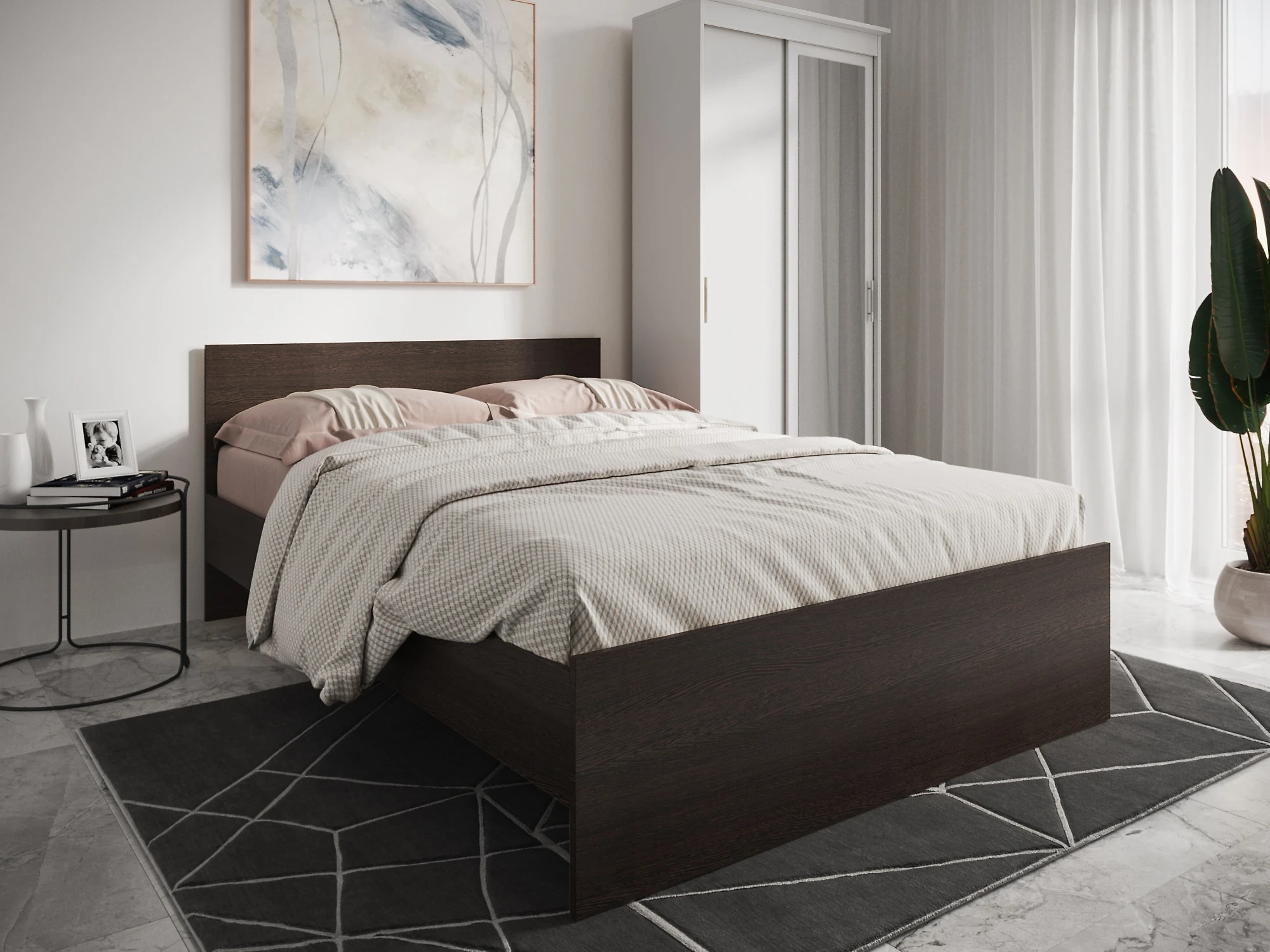 кровать в стиле минимализм Николь Венге