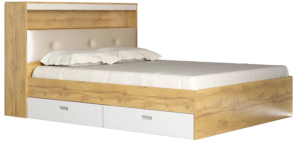 Двуспальная кровать Виктория-3-160 Дизайн-1