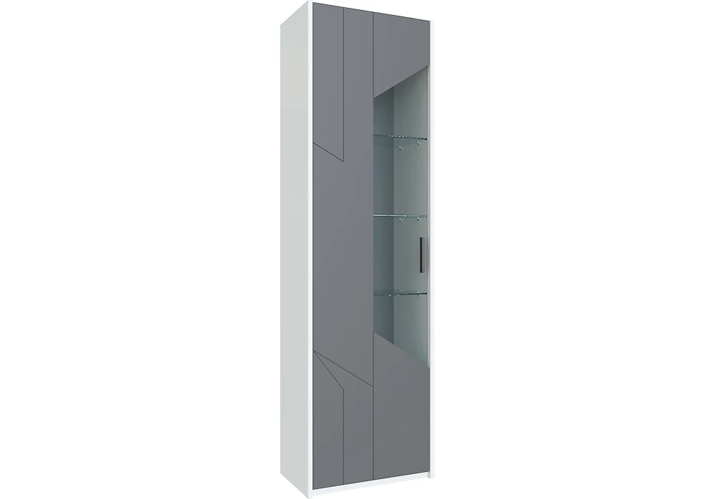 Шкаф со стеклянными дверцами Софт ПМ-356.25-01 Белый левый