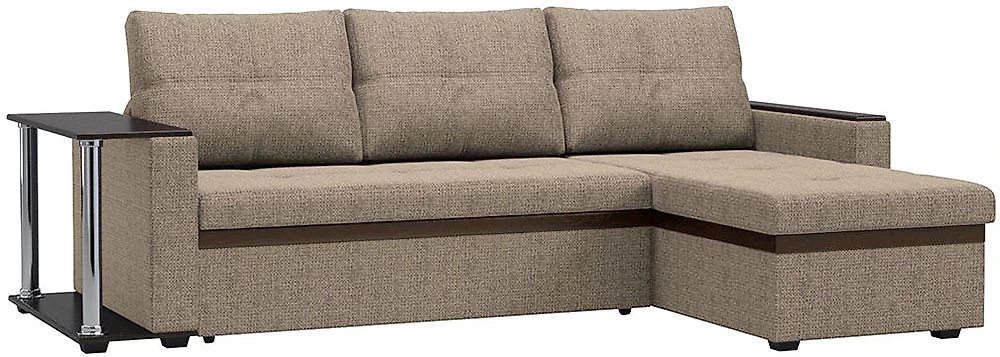 Угловой диван с подушками Атланта со столиком Дизайн 1