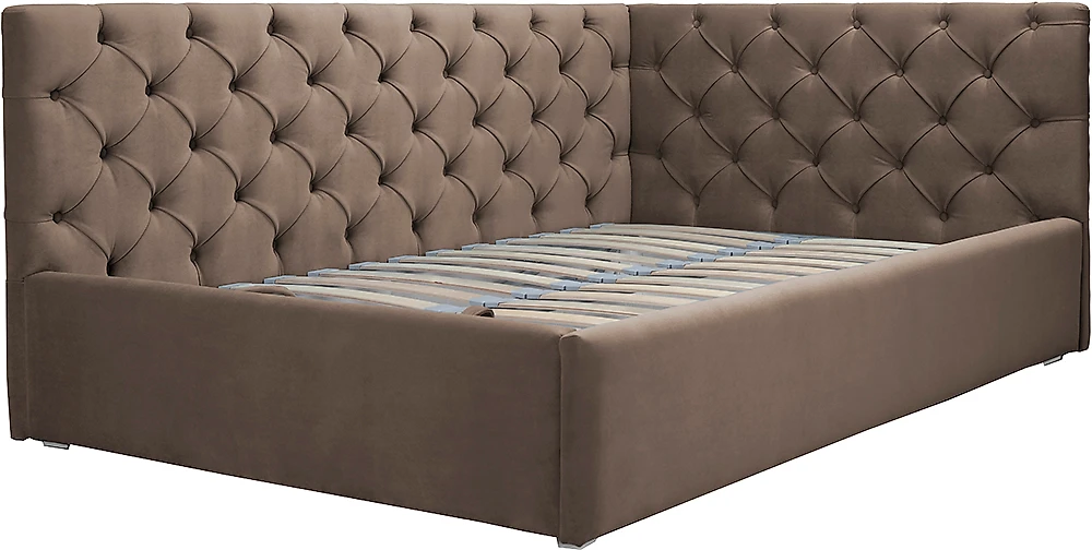 Односпальная кровать с мягким изголовьем Оливия Дизайн-1