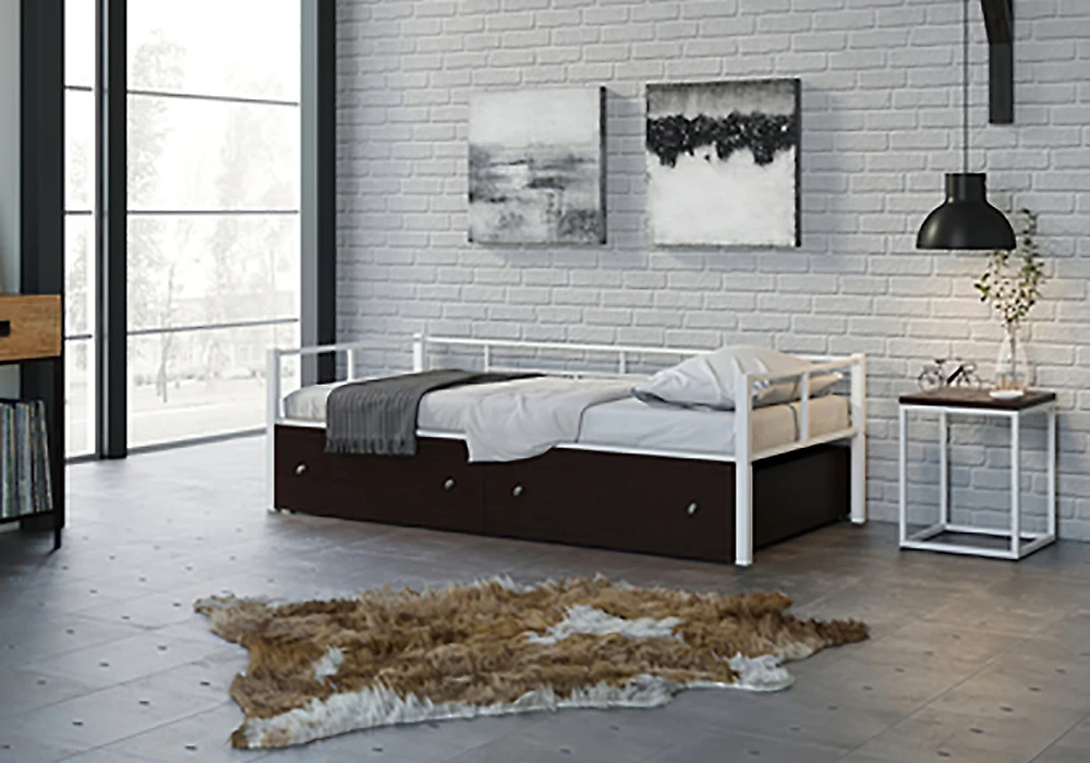 кровать в стиле минимализм Арга с ящиками