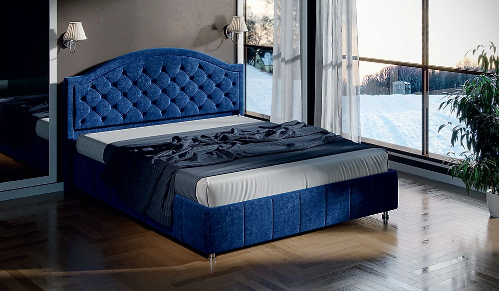 Низкая кровать 295 Синяя