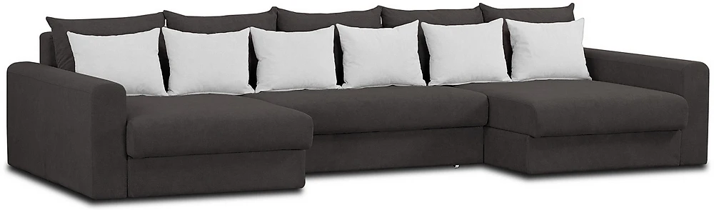 Угловой диван с подушками Модена-7 Плюш Шоколад-2