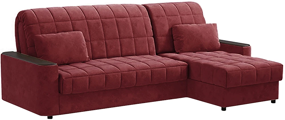 Угловой диван из велюра Даллас Плюш Бордо