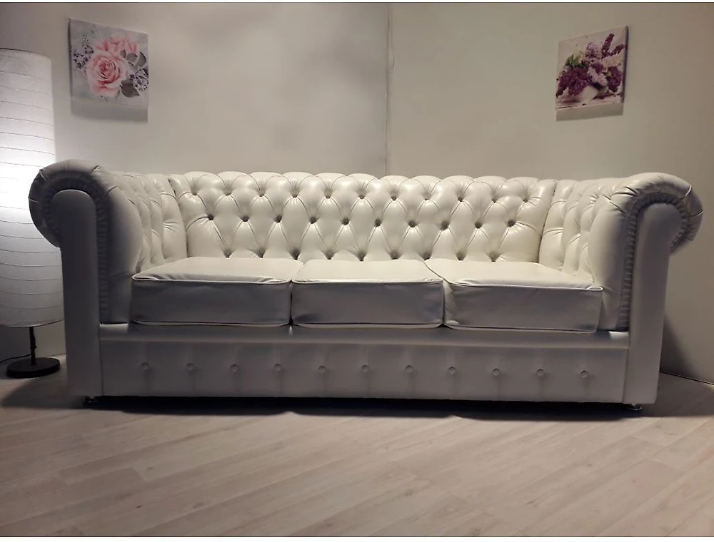 Офисный диван из экокожи Честерфилд-3 Вайт